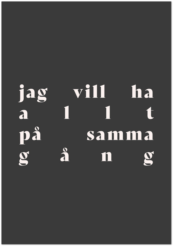 Allt på samma gång (B/W) — room view